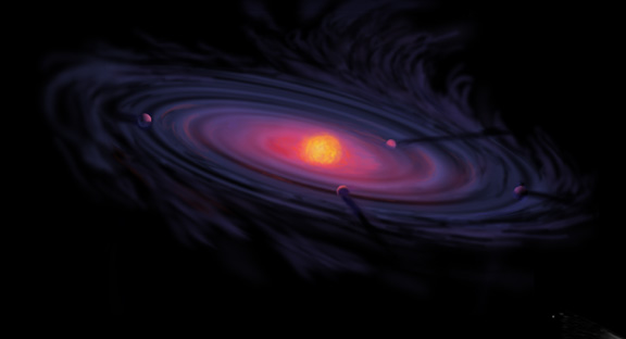 Artist's concept of a protoplanetary disk. Decorative only.